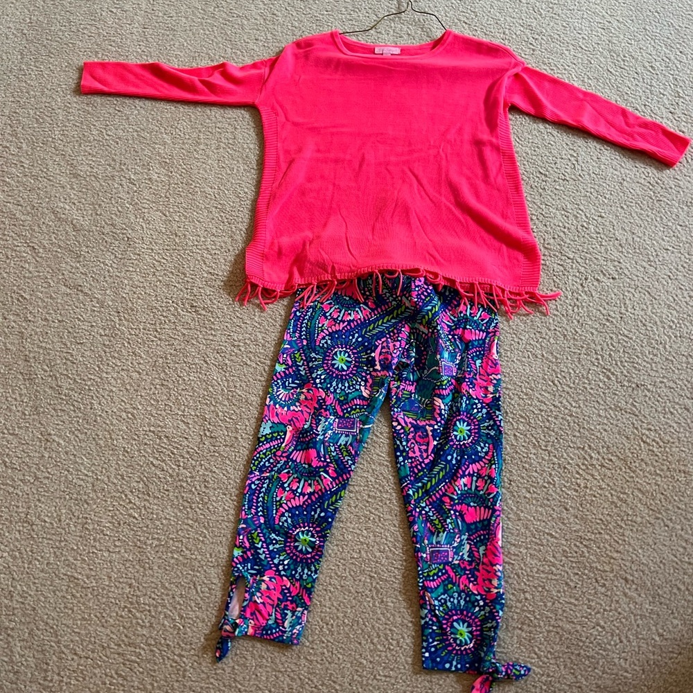 Lilly Pulitzer sweater and leggings worn once